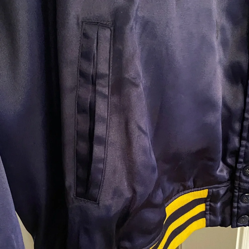 Mitchell & Ness Michigan Letterman Style Blue and Yellow Jacket - Picture 5 of 15